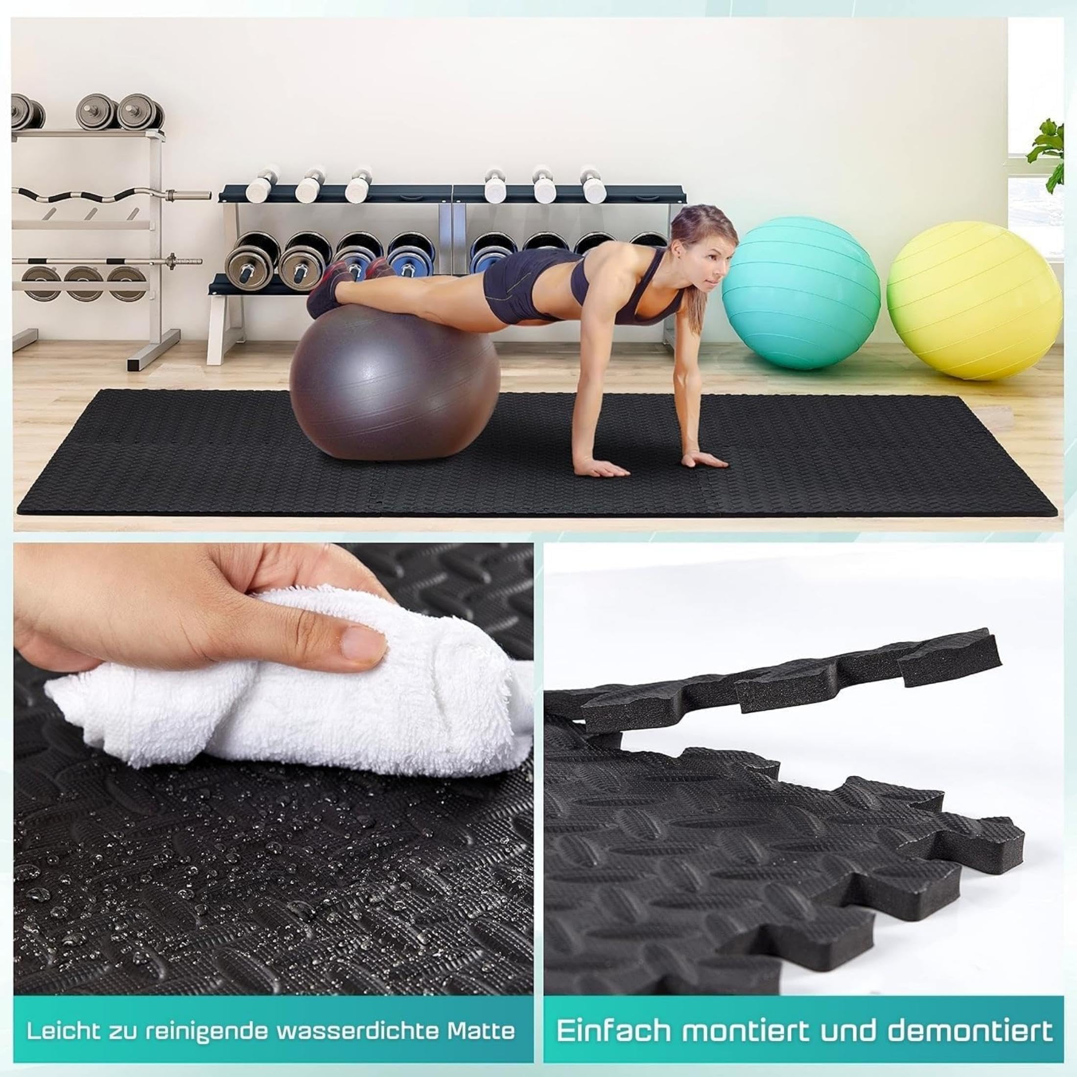 Yes4All 24SQFT-144SQFT Puzzle Exercise Mat for Home Gym, EVA